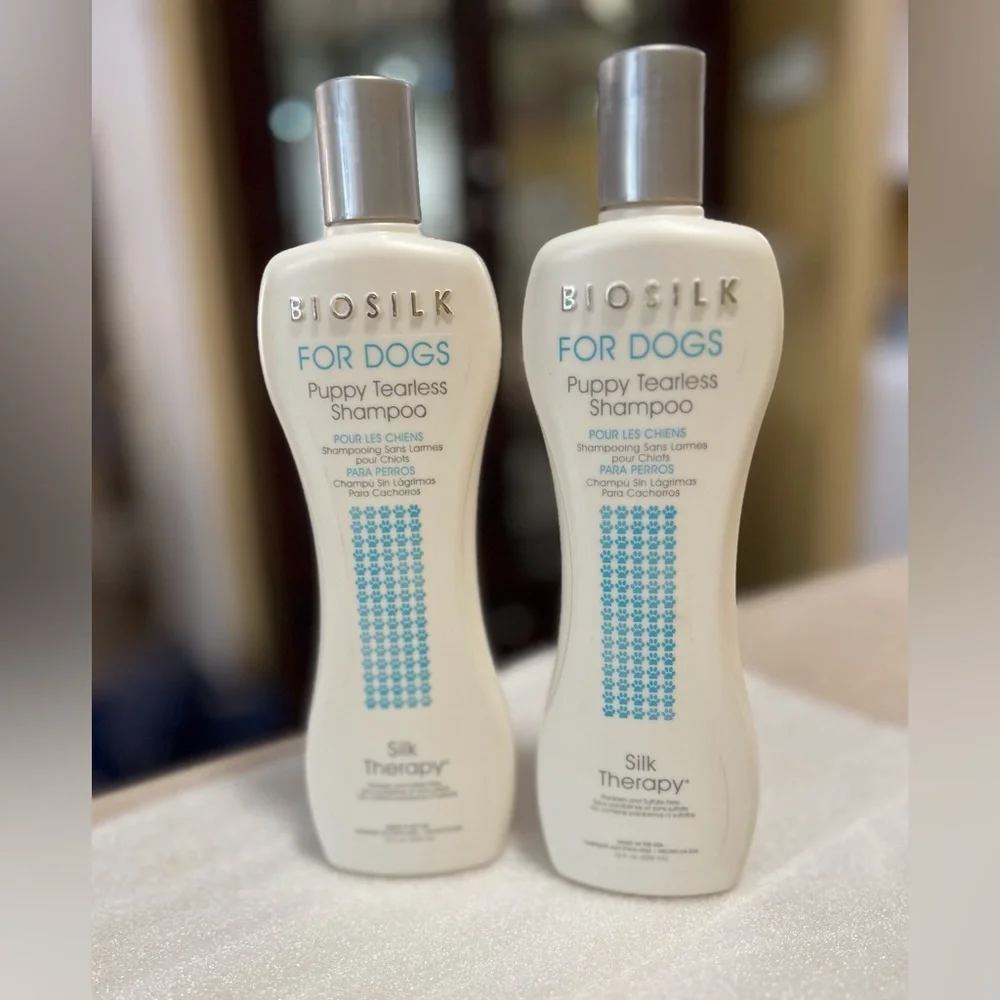 BIOSILK FOR DOGS Puppy Tearless Shampoo 12fl oz. 2-BOTTLES. NEW SEALED.